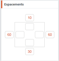Marges dans le paramètre Espacement d'une grid dans l'éditeur de Flexit
