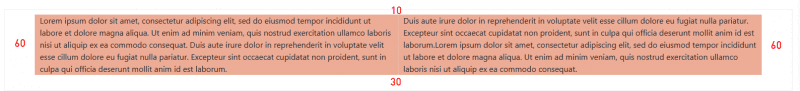 Résultat de Marges utilisées dans le paramètre Espacement d'une grid dans l'éditeur de Flexit